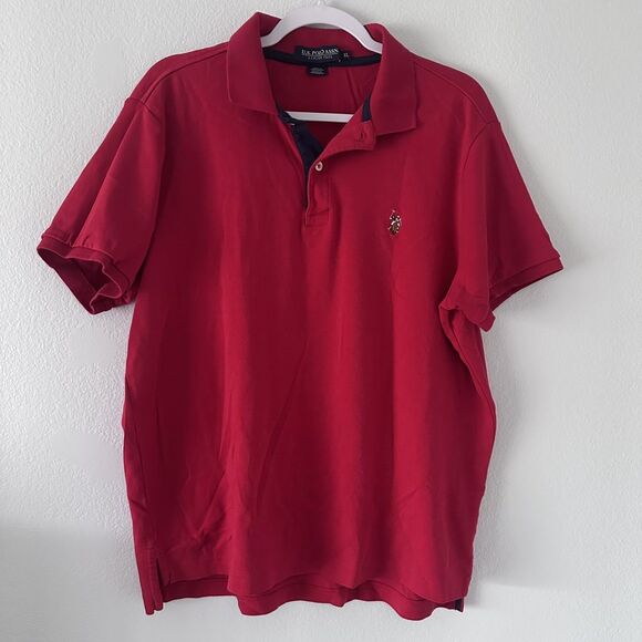 Ralph Lauren U.S. Polo ASSN.Men’s( XL)  Cotton Luxury Feel Red Short Sleeve Polo - Picture 1 of 9